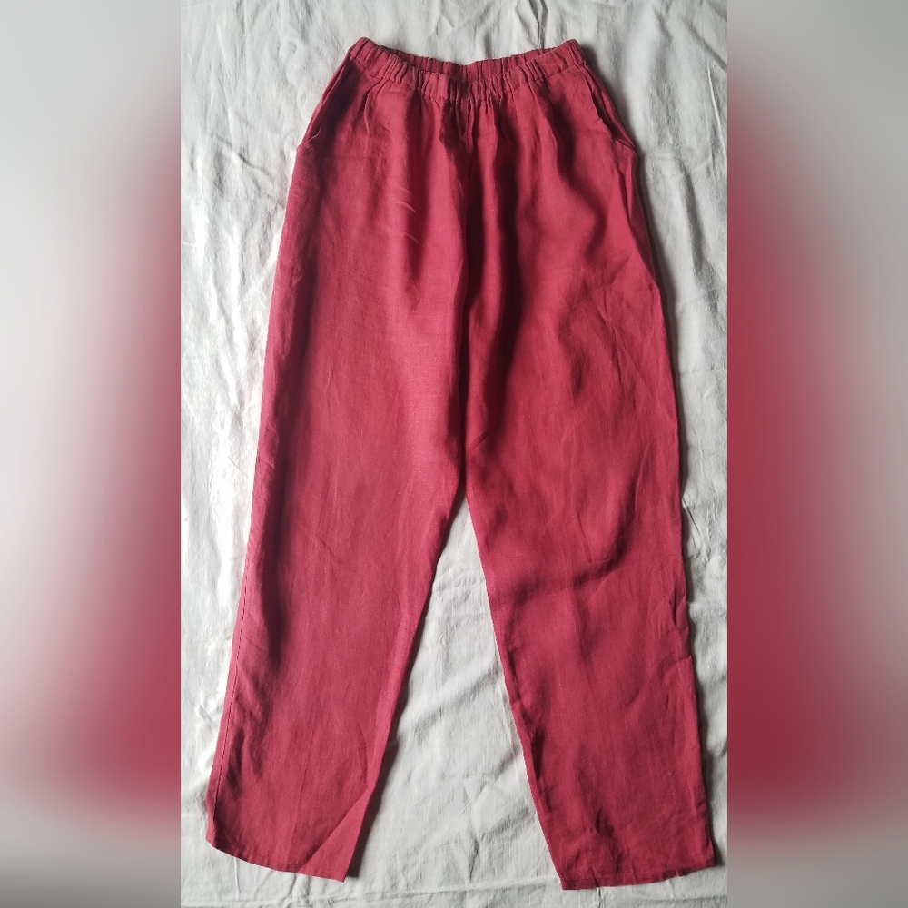 Flax Linen sz small Pink High waisted pants